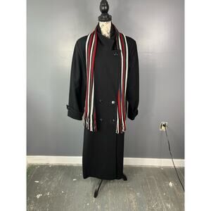 NWOT Vintage Stephanie Mathews 100% Wool Full Length Peacoat with Scarf